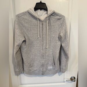 Abercrombie & Fitch full-zip light gray lightweight hooded sweater hoodie medium